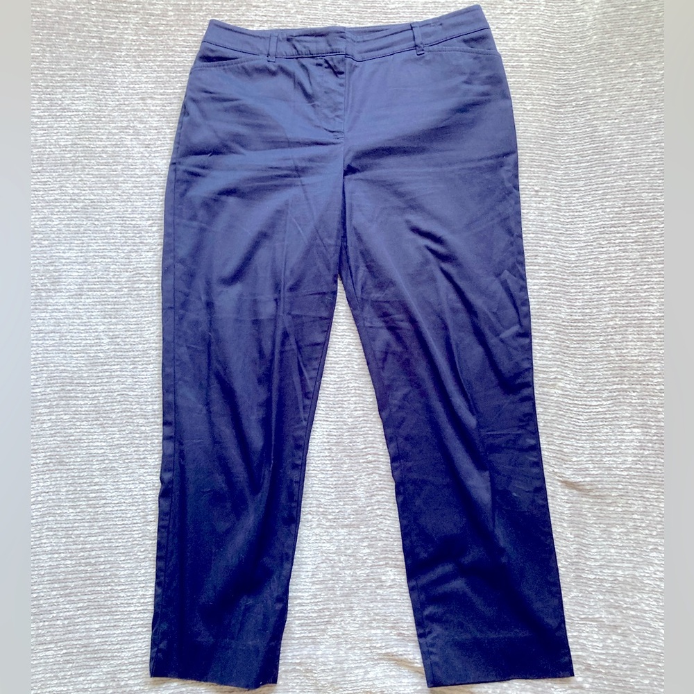 Talbots Perfect Crop Pants Navy Blue Size 6 Classic Business Casual